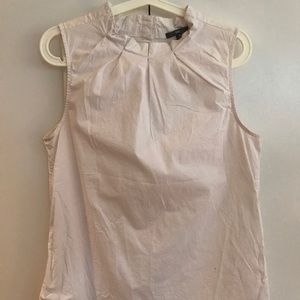 Gap White High Neck Ruffle Shirt